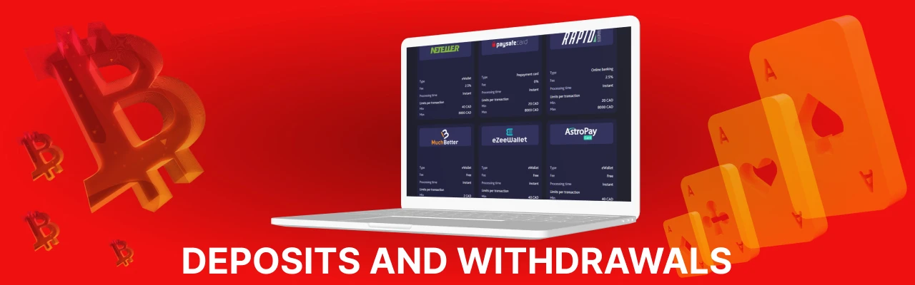 Deposit and withdrawals at 7bitcasino