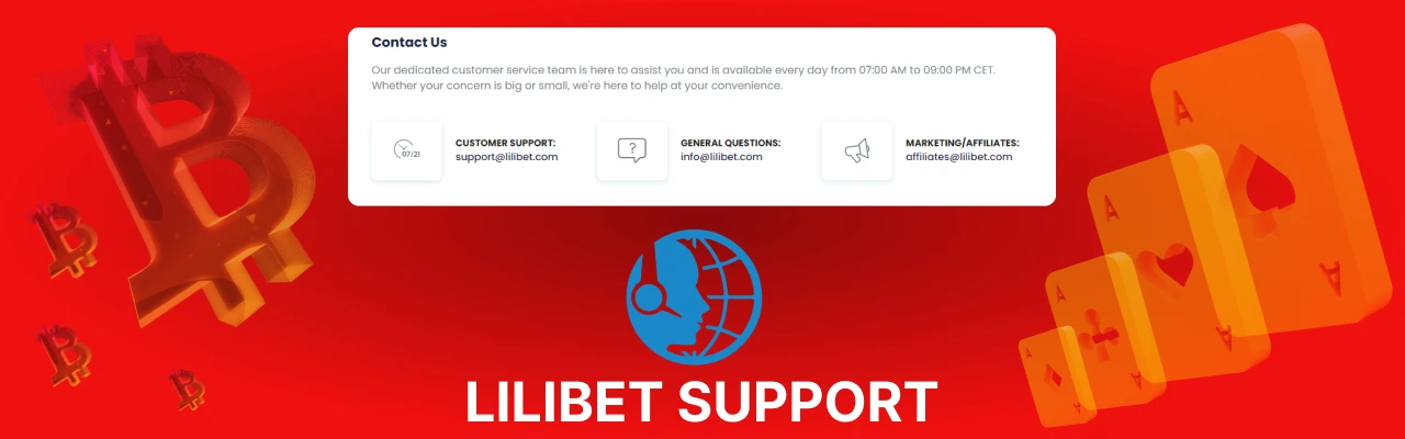 Customer support at lilibet casino
