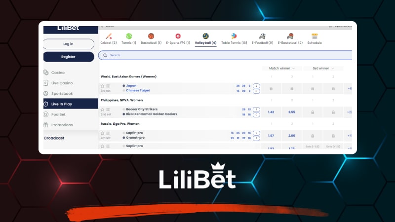 Lilibet betting and live betting