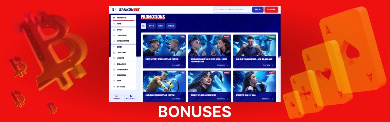 Bankonbet bonuses
