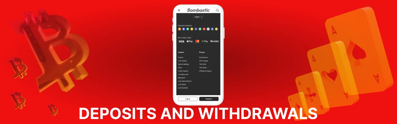 Deposit and withdrawals for bombastic casino