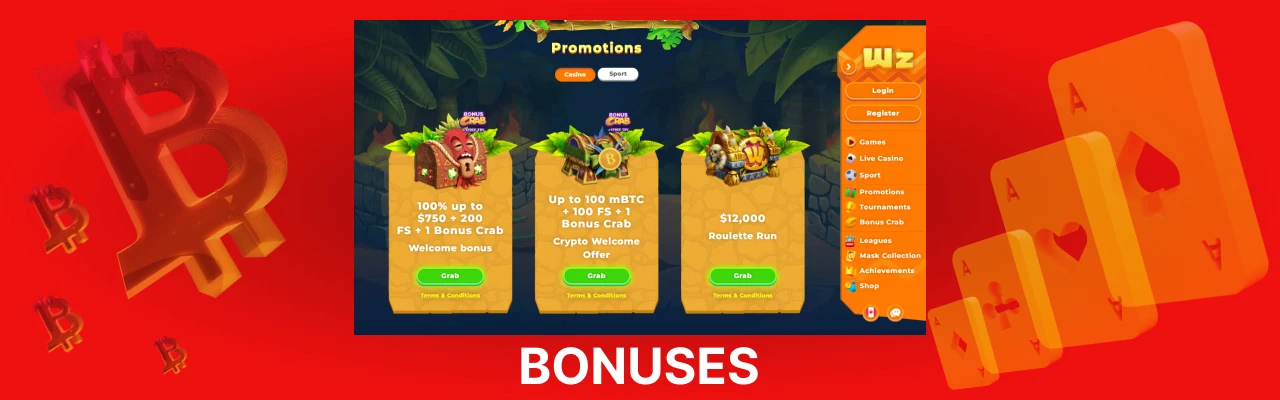 Wazamba casino bonuses
