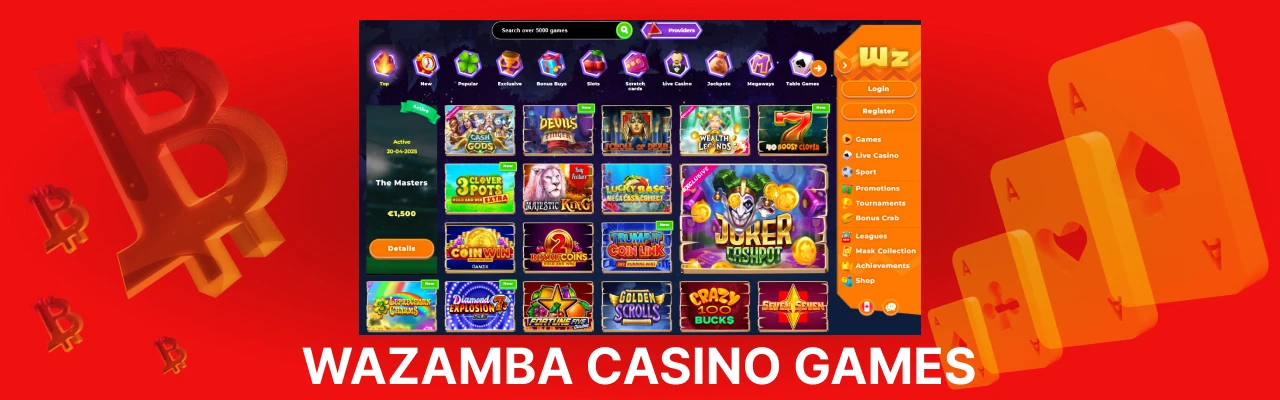 Wazamba casino live games