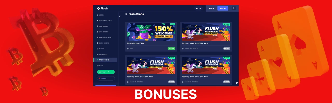 Flush casino bonuses